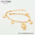 75136 Xuping fantasía pulsera de cadena de oro de diseño para niñas hilo de seda personalizado jewwlry falso